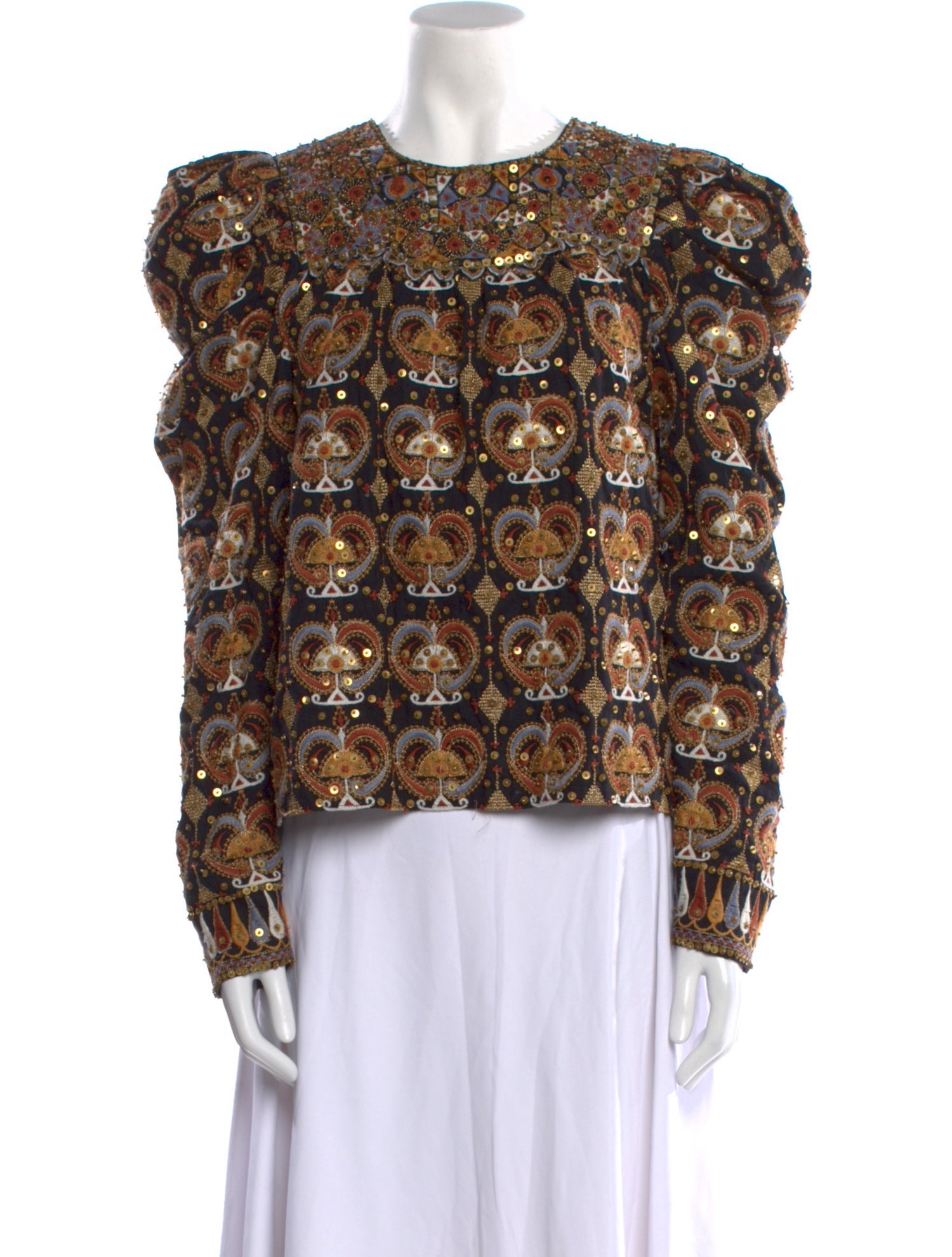 Ulla Johnson Printed Crew Neck Blouse