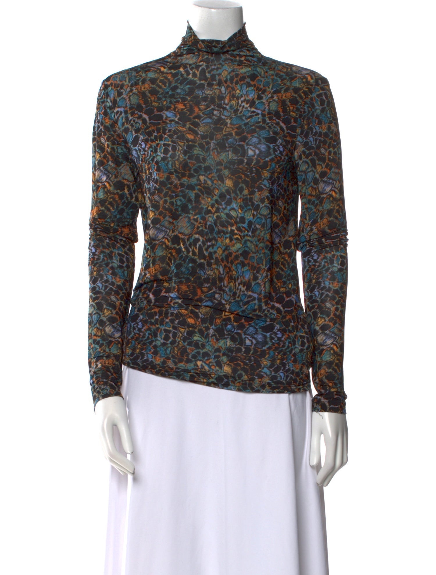 Ulla Johnson Printed Mock Neck Blouse