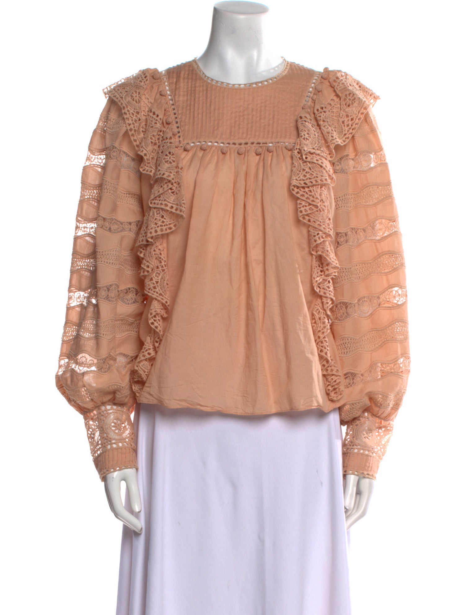 Ulla Johnson Crew Neck Long Sleeve Blouse