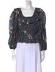 Ulla Johnson Floral Print Square Neckline Blouse