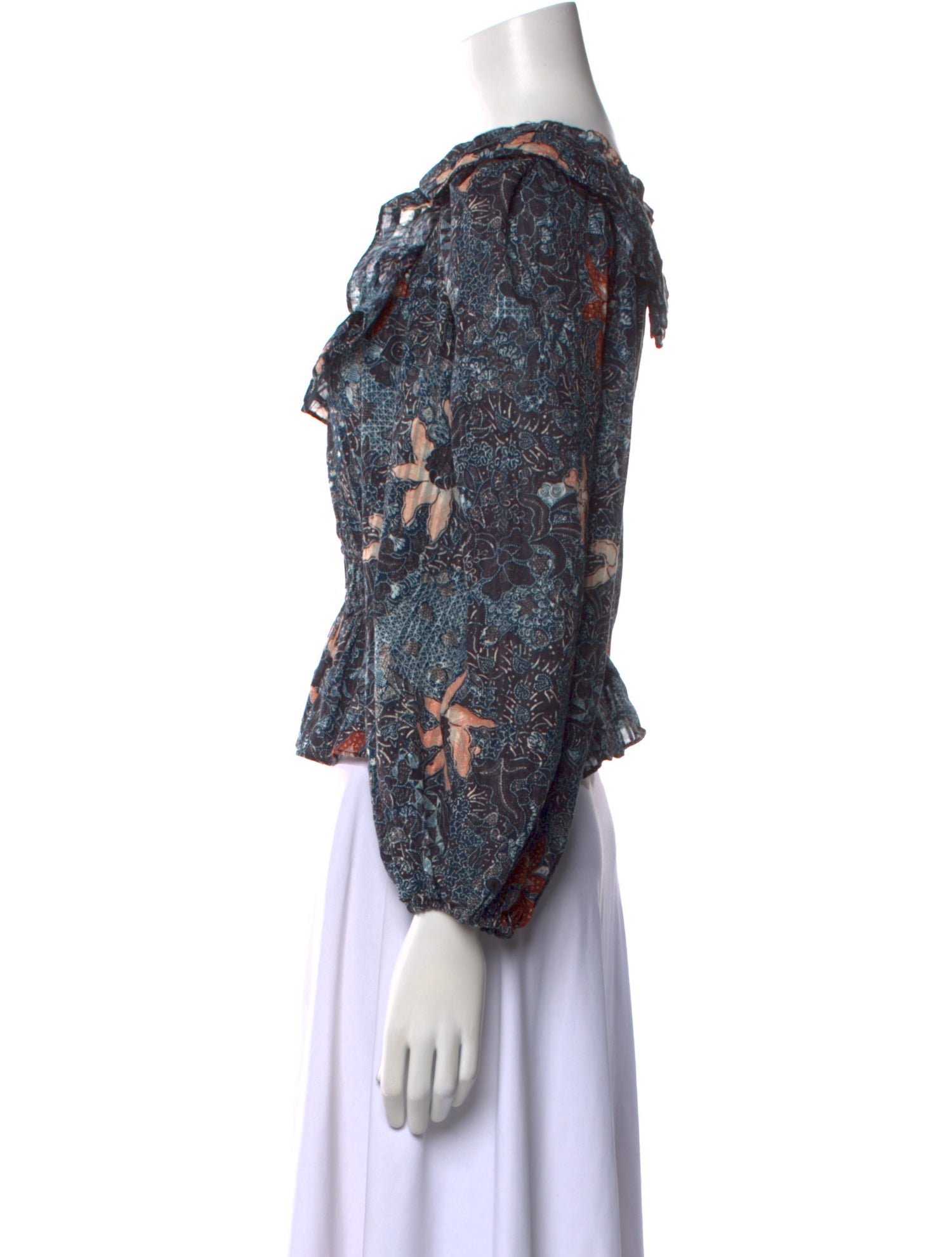 Ulla Johnson Floral Print Square Neckline Blouse