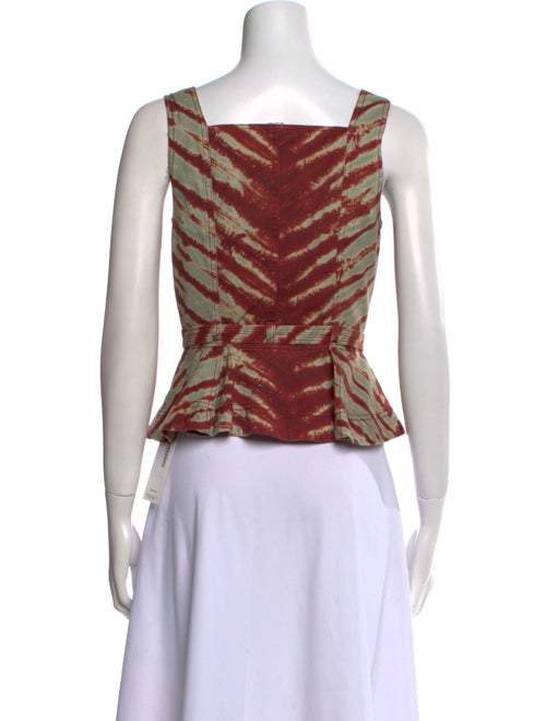 Ulla Johnson Printed Square Neckline Crop Top