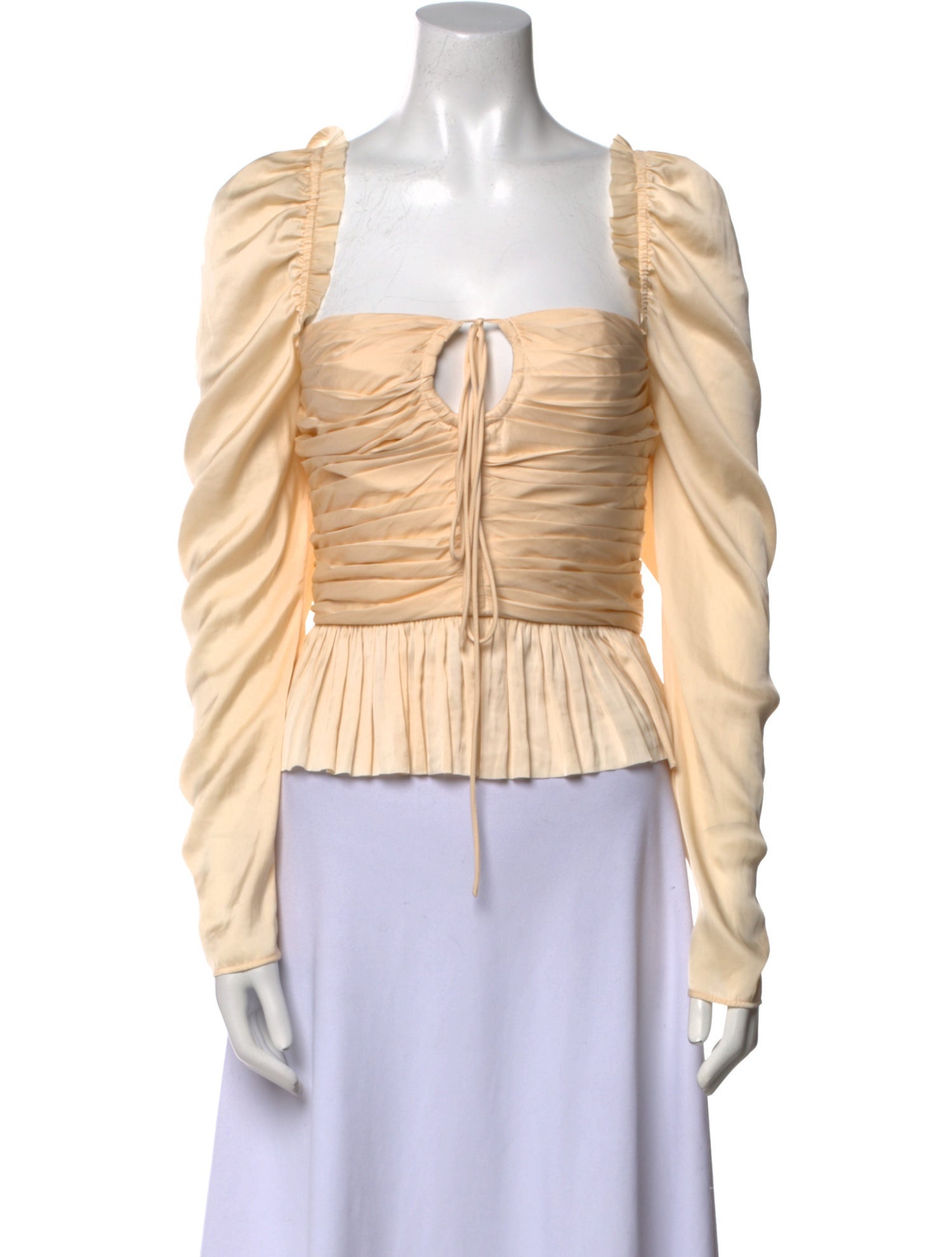 Ulla Johnson Square Neckline Long Sleeve Crop Top