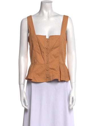 Ulla Johnson Square Neckline Sleeveless Crop Top