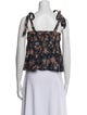 Ulla Johnson Floral Print Square Neckline Crop Top
