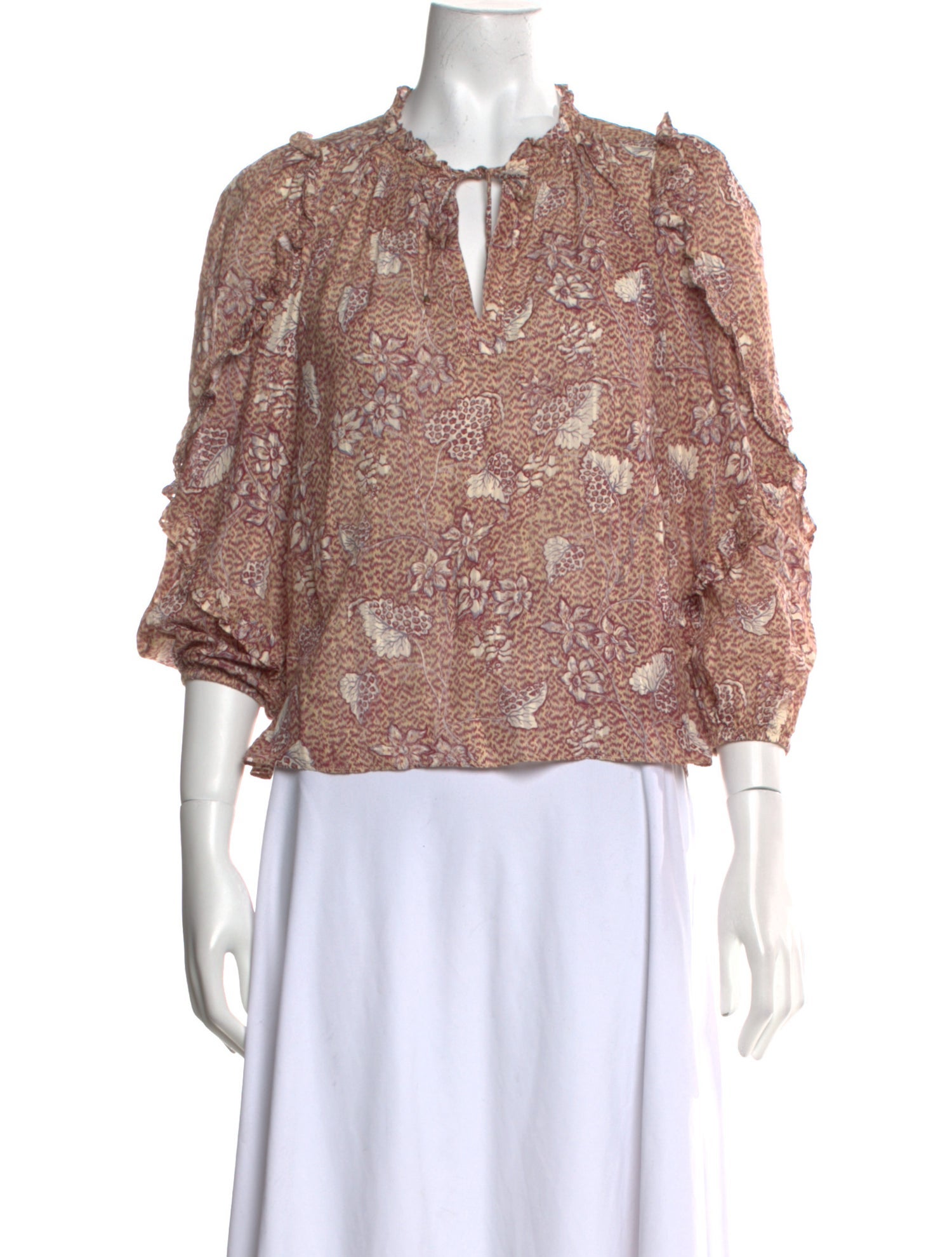 Ulla Johnson Printed V-Neck Blouse
