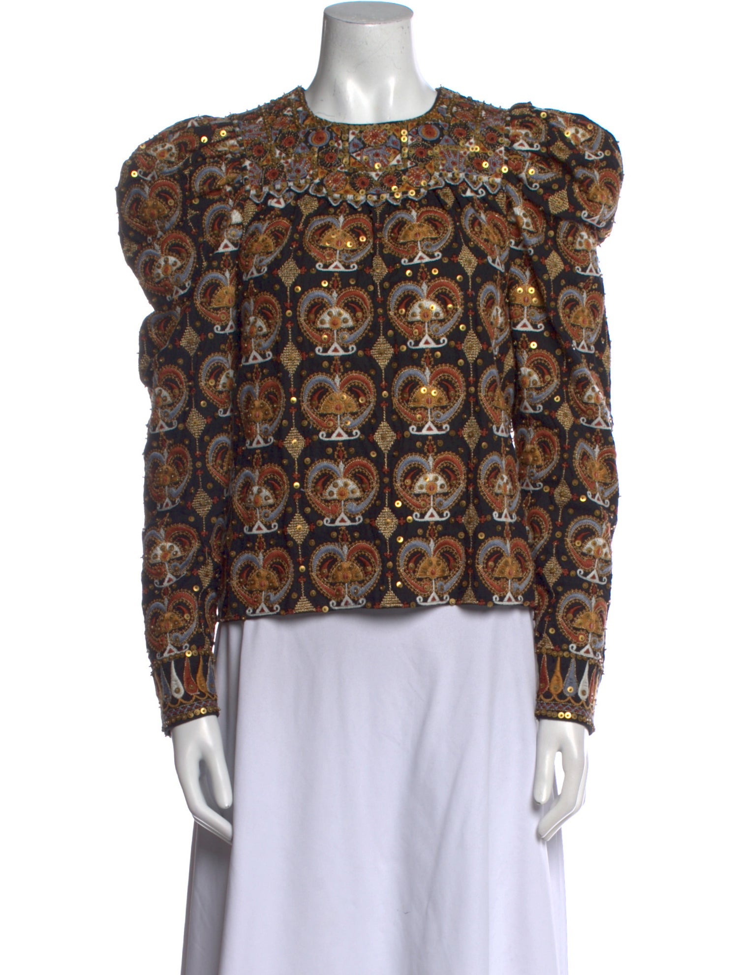 Ulla Johnson Printed Crew Neck Blouse