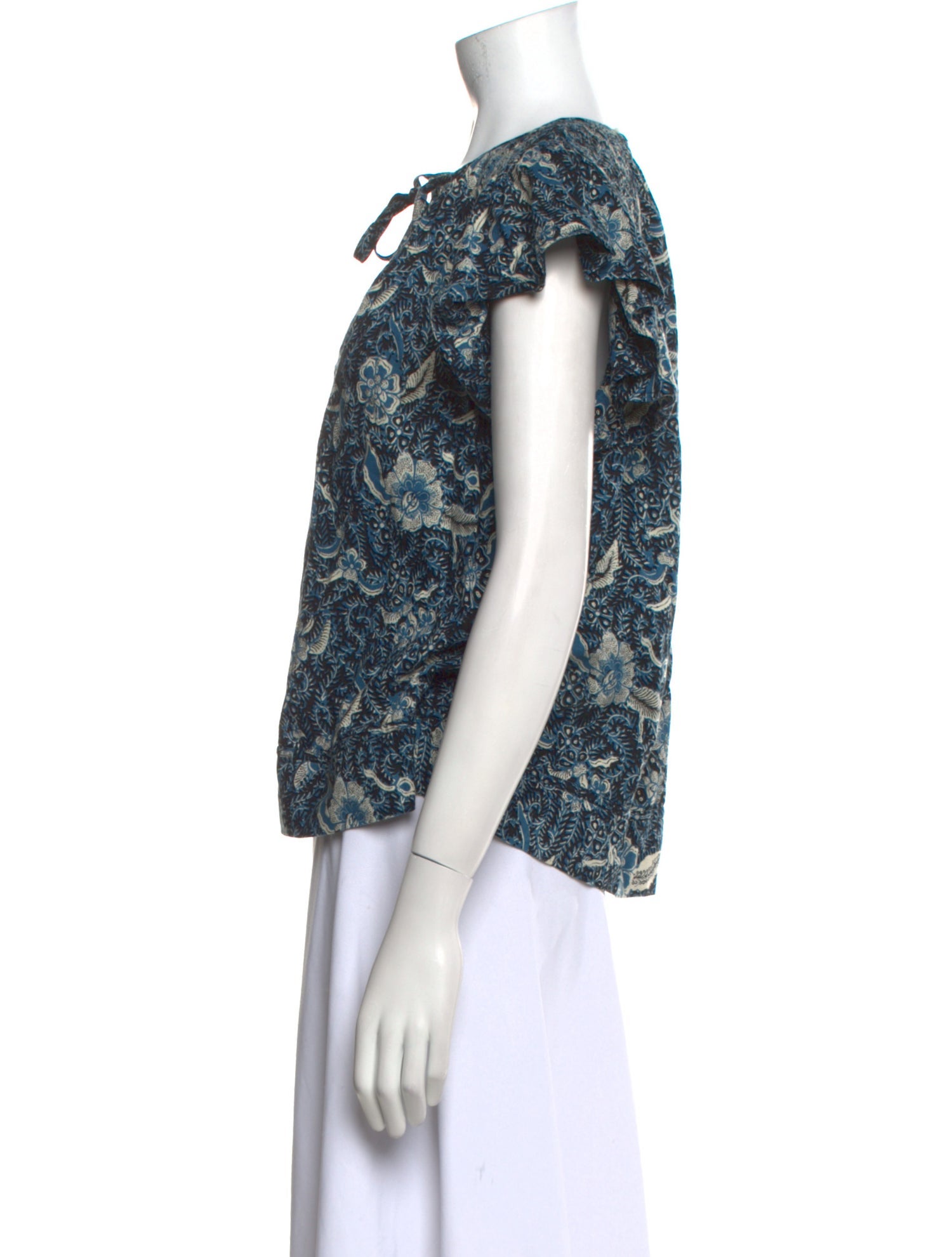 Ulla Johnson Floral Print Tie Neck Blouse