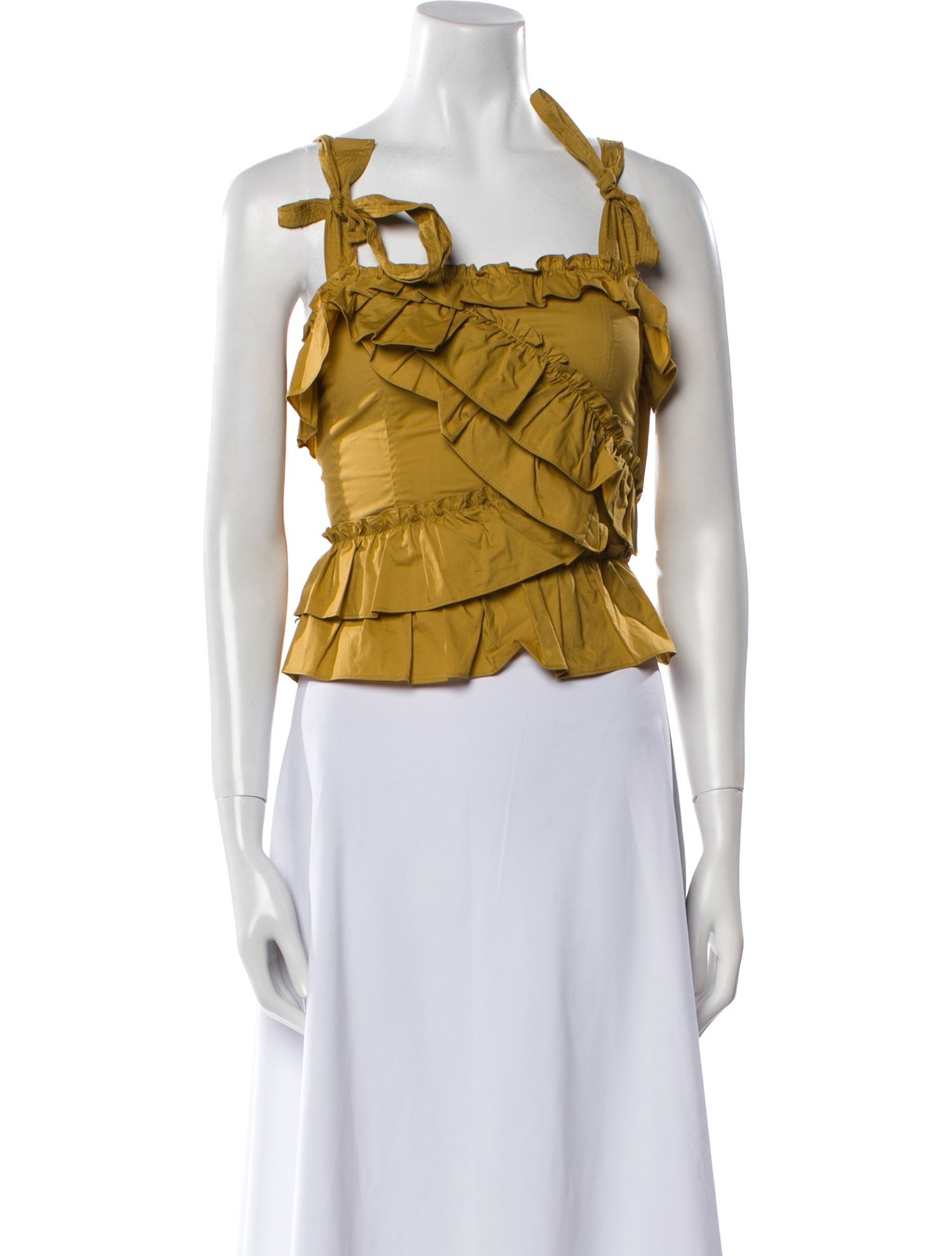 Ulla Johnson Printed Square Neckline Crop Top