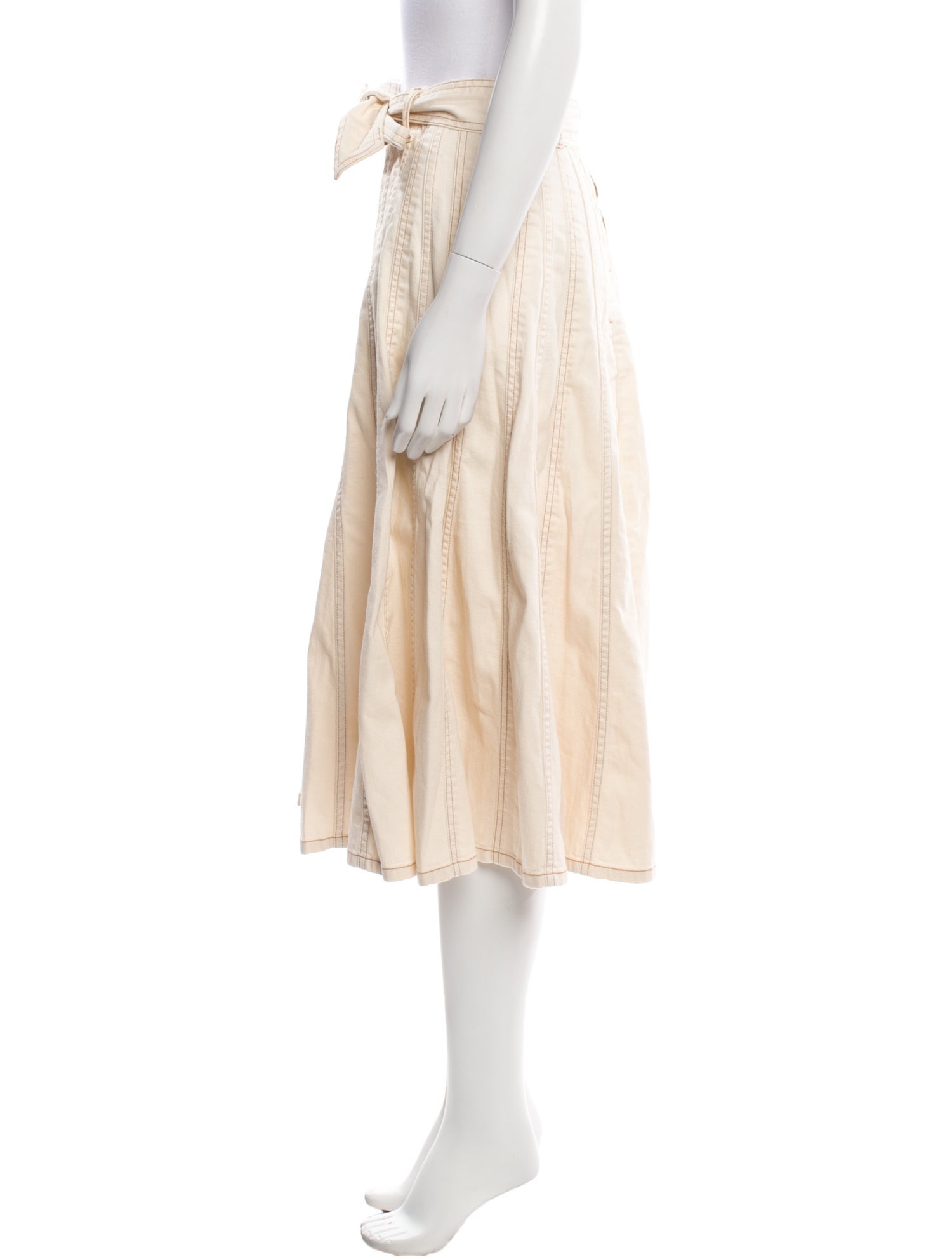 Ulla Johnson Pleated Accents Midi Length Skirt