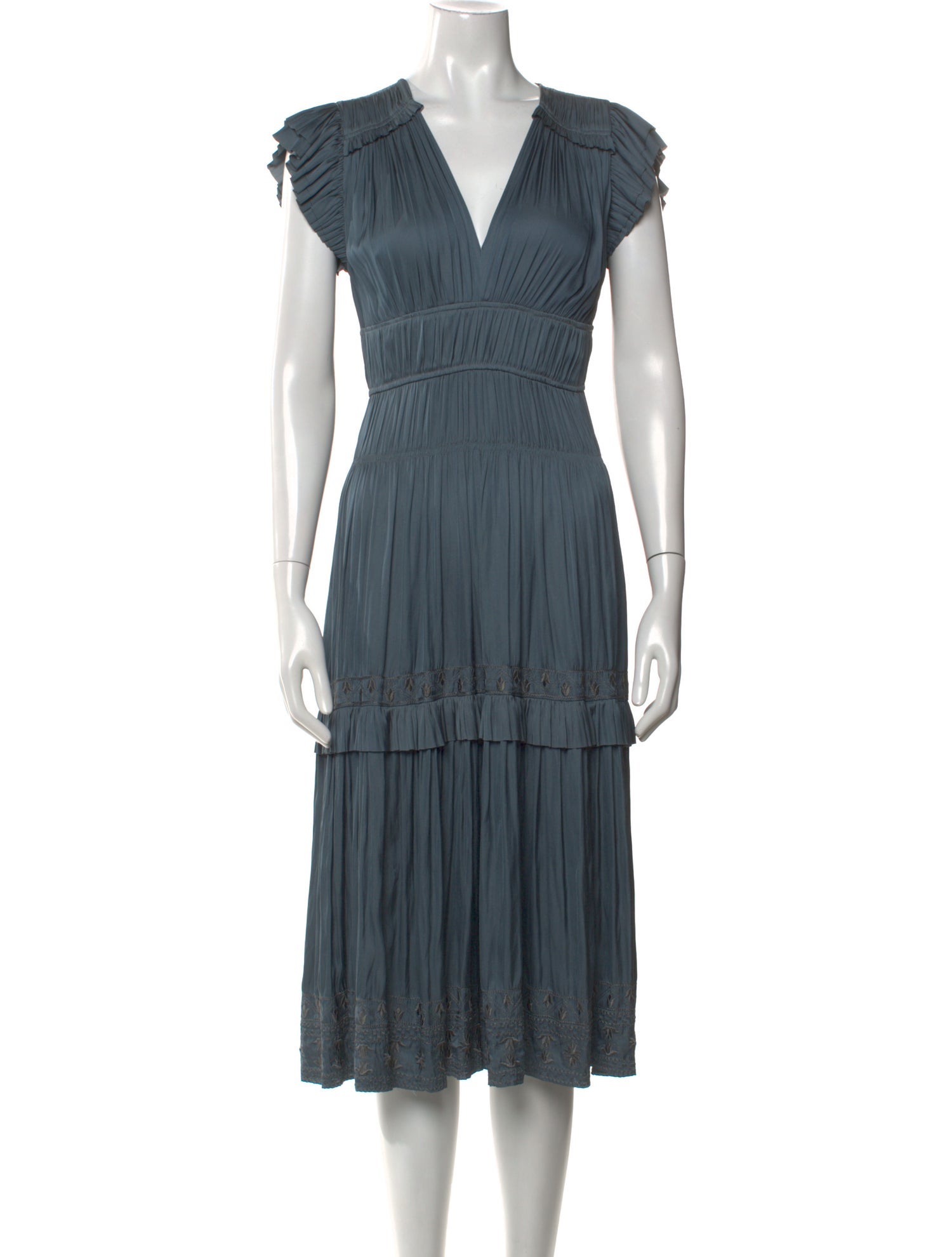 Ulla Johnson V-Neck Midi Length Dress