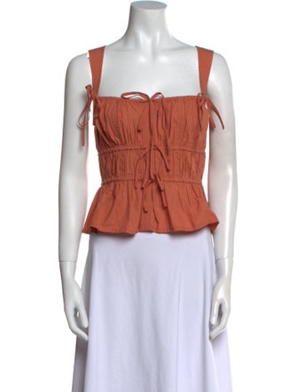 Ulla Johnson Square Neckline Sleeveless Crop Top