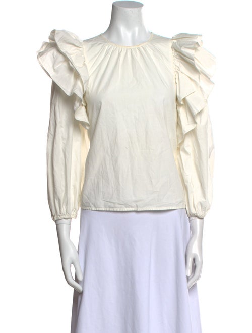 Ulla Johnson Crew Neck Three-Quarter Sleeve Blouse