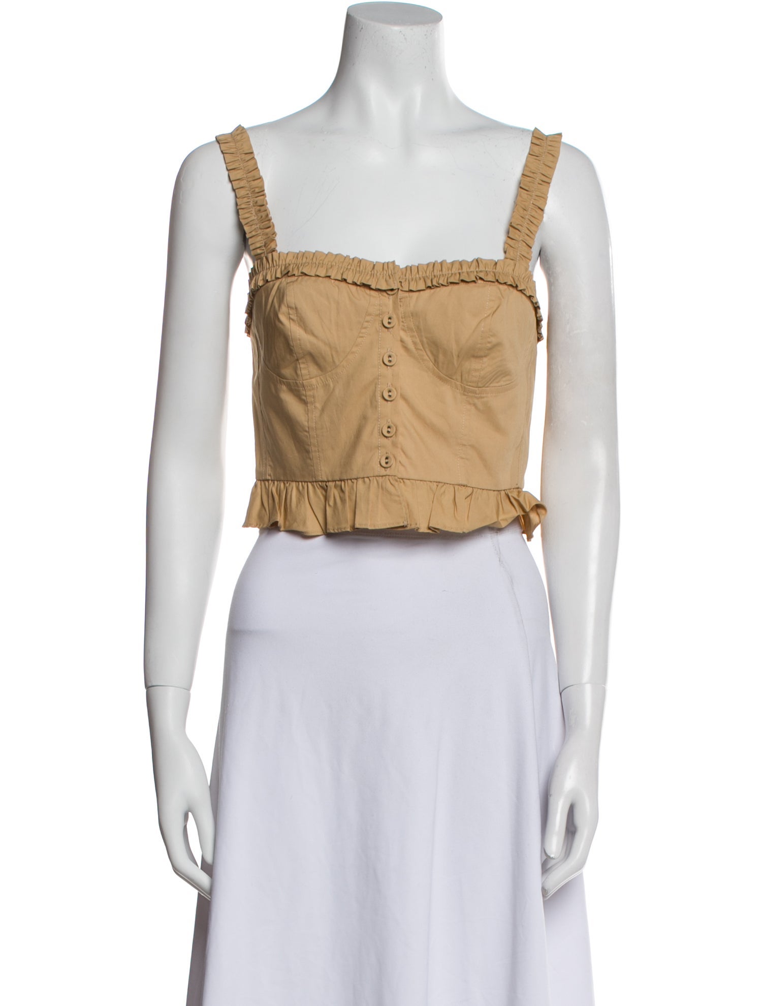 Ulla Johnson Square Neckline Sleeveless Crop Top
