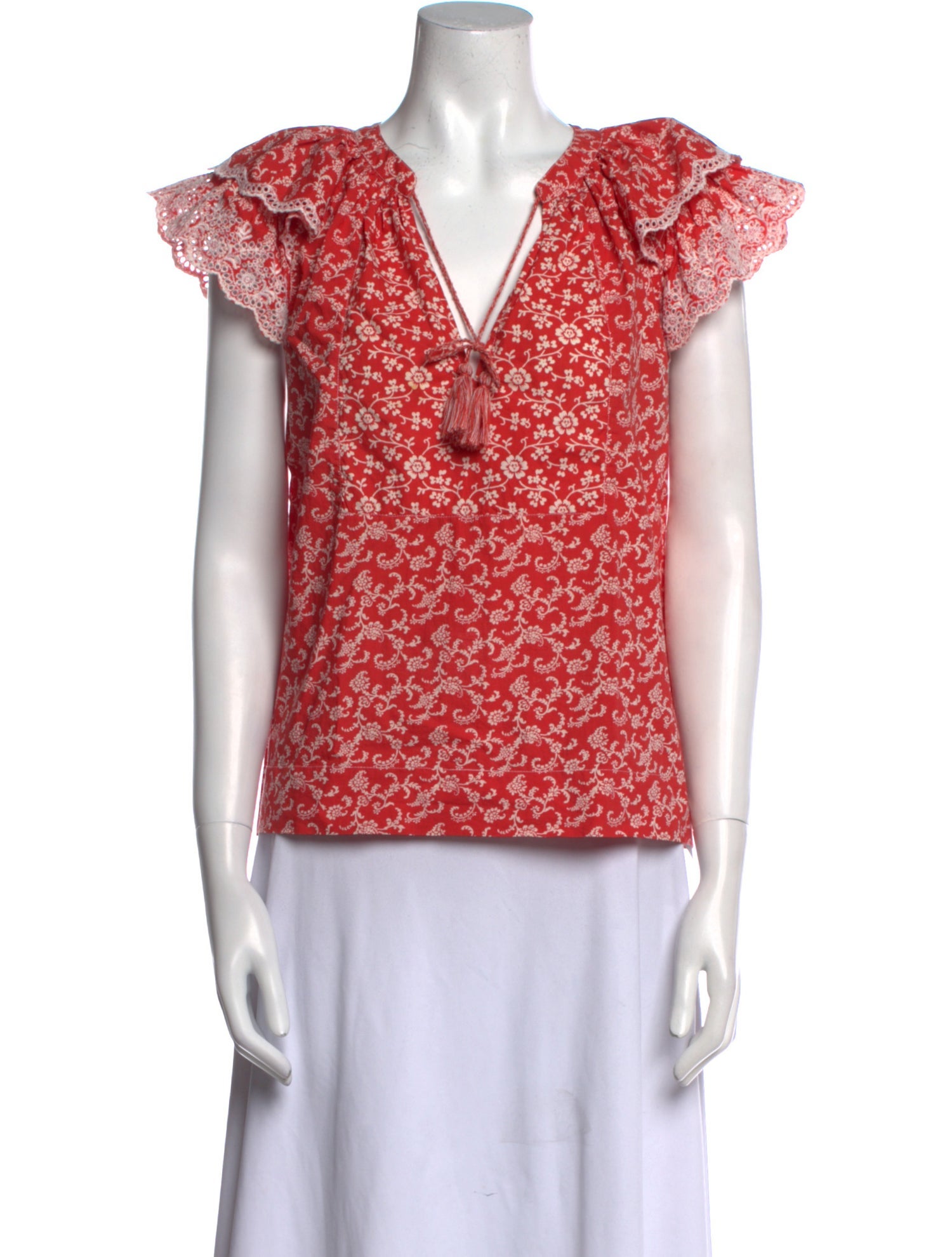 Ulla Johnson Floral Print V-Neck Blouse