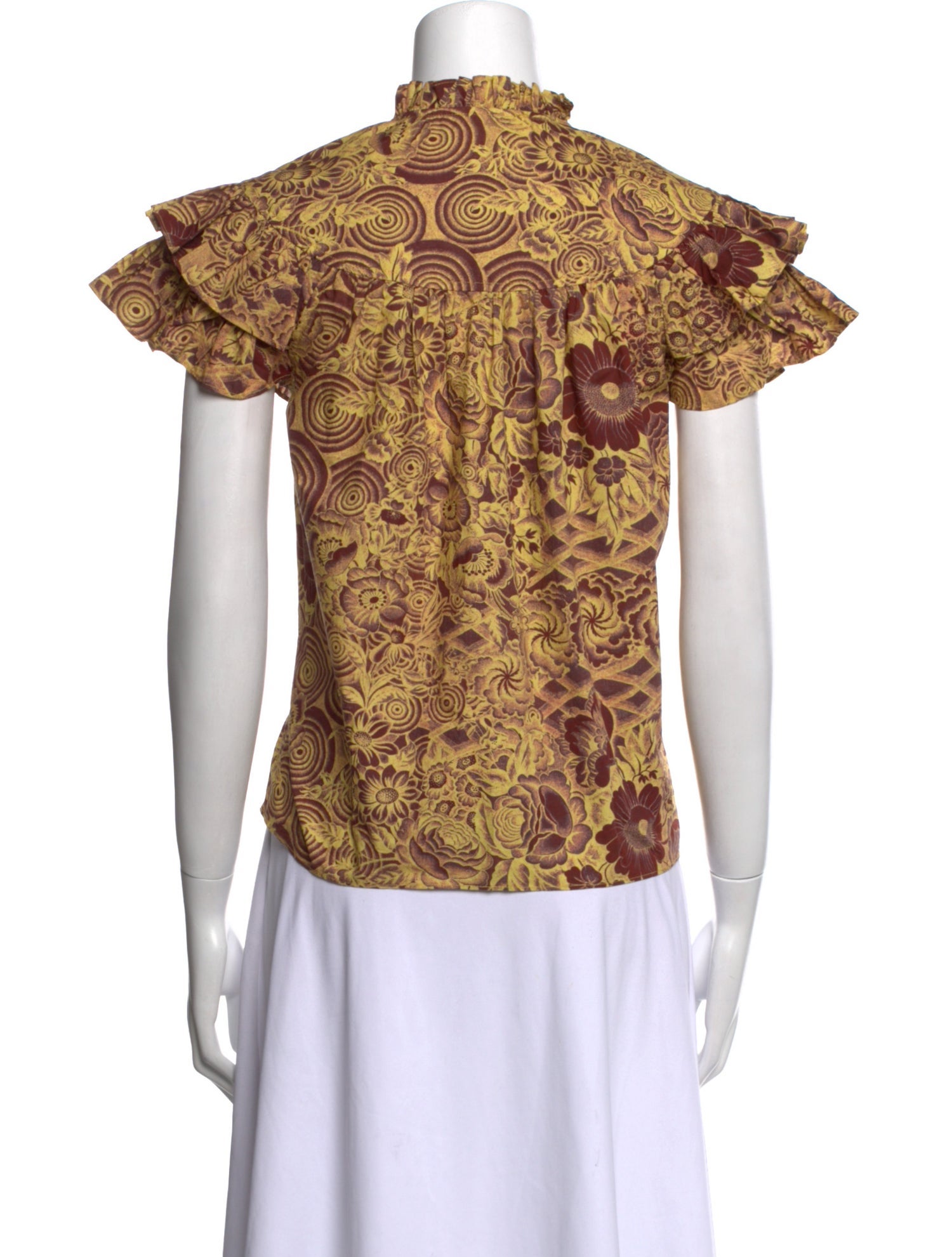 Ulla Johnson Printed Tie Neck Blouse