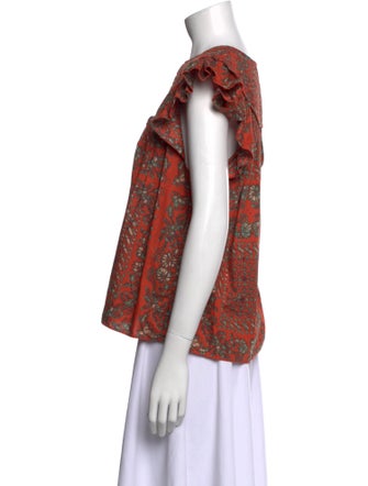 Ulla Johnson Printed Tie Neck Blouse