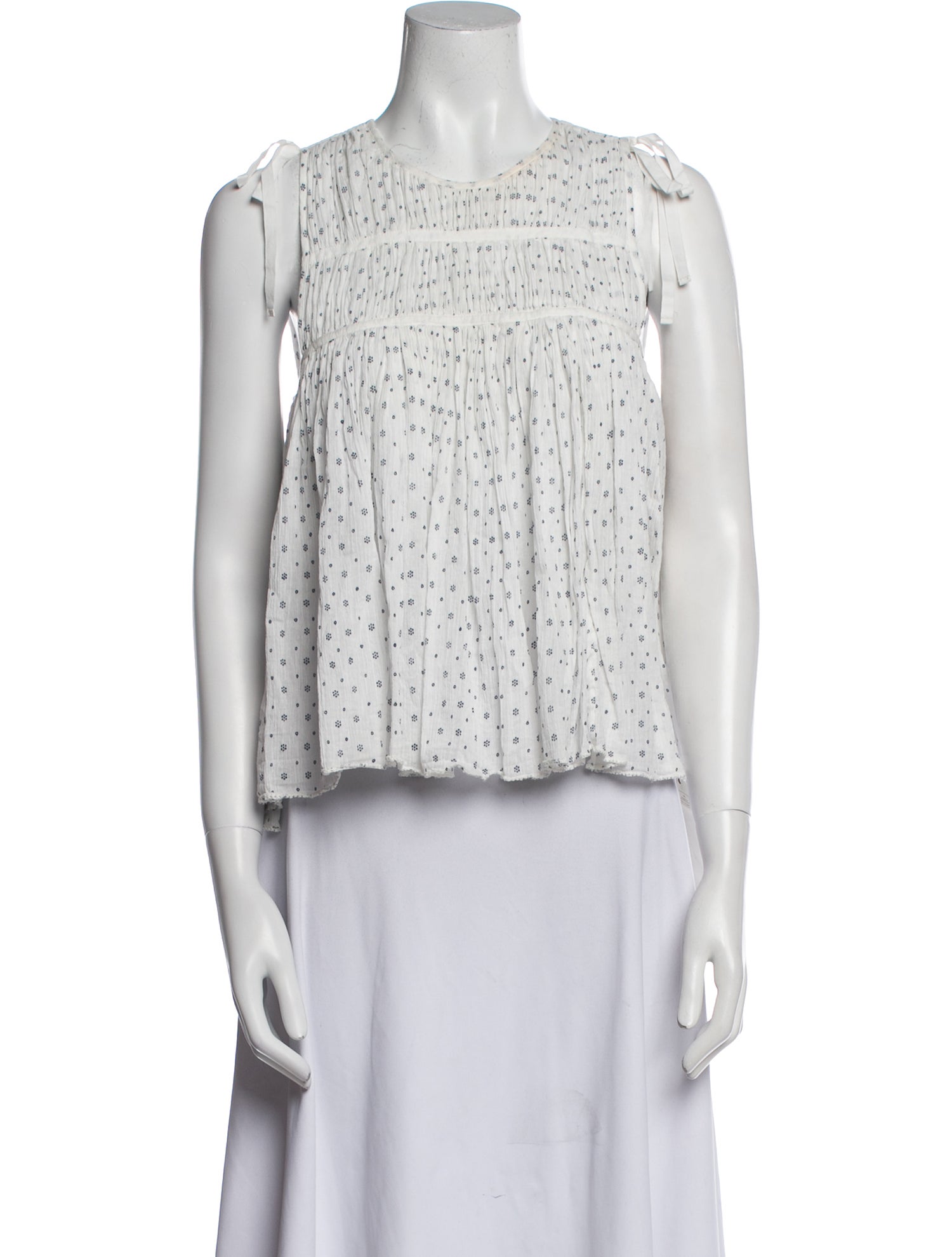 Ulla Johnson Printed Crew Neck Crop Top