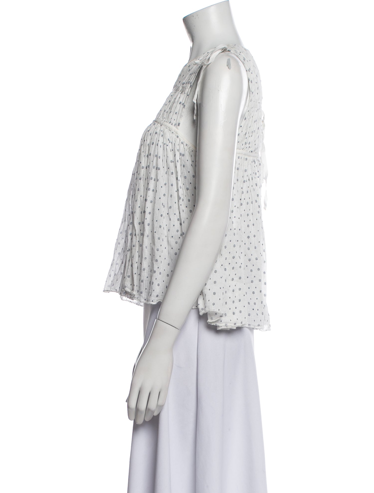 Ulla Johnson Printed Crew Neck Crop Top