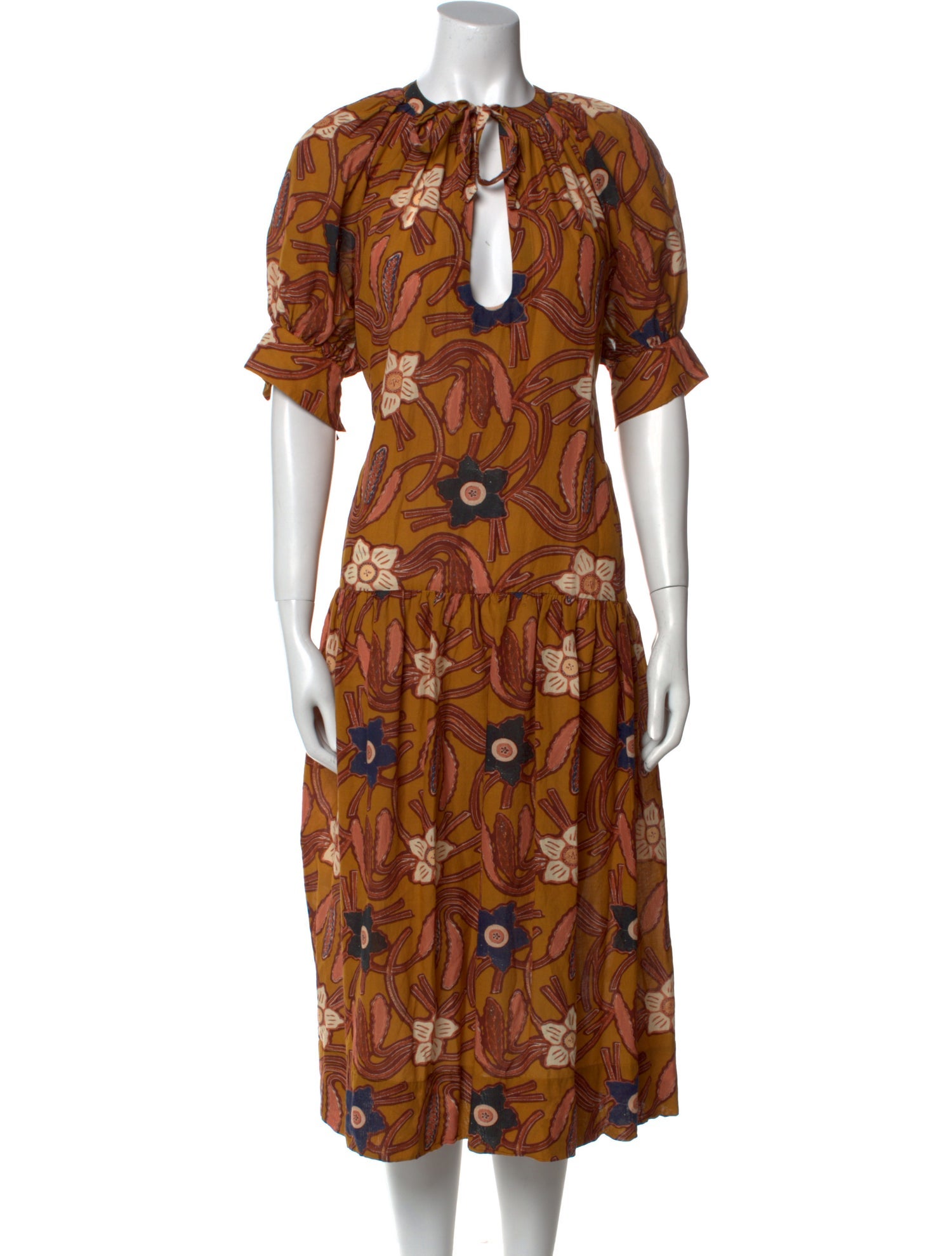 Ulla Johnson Floral Print Midi Length Dress