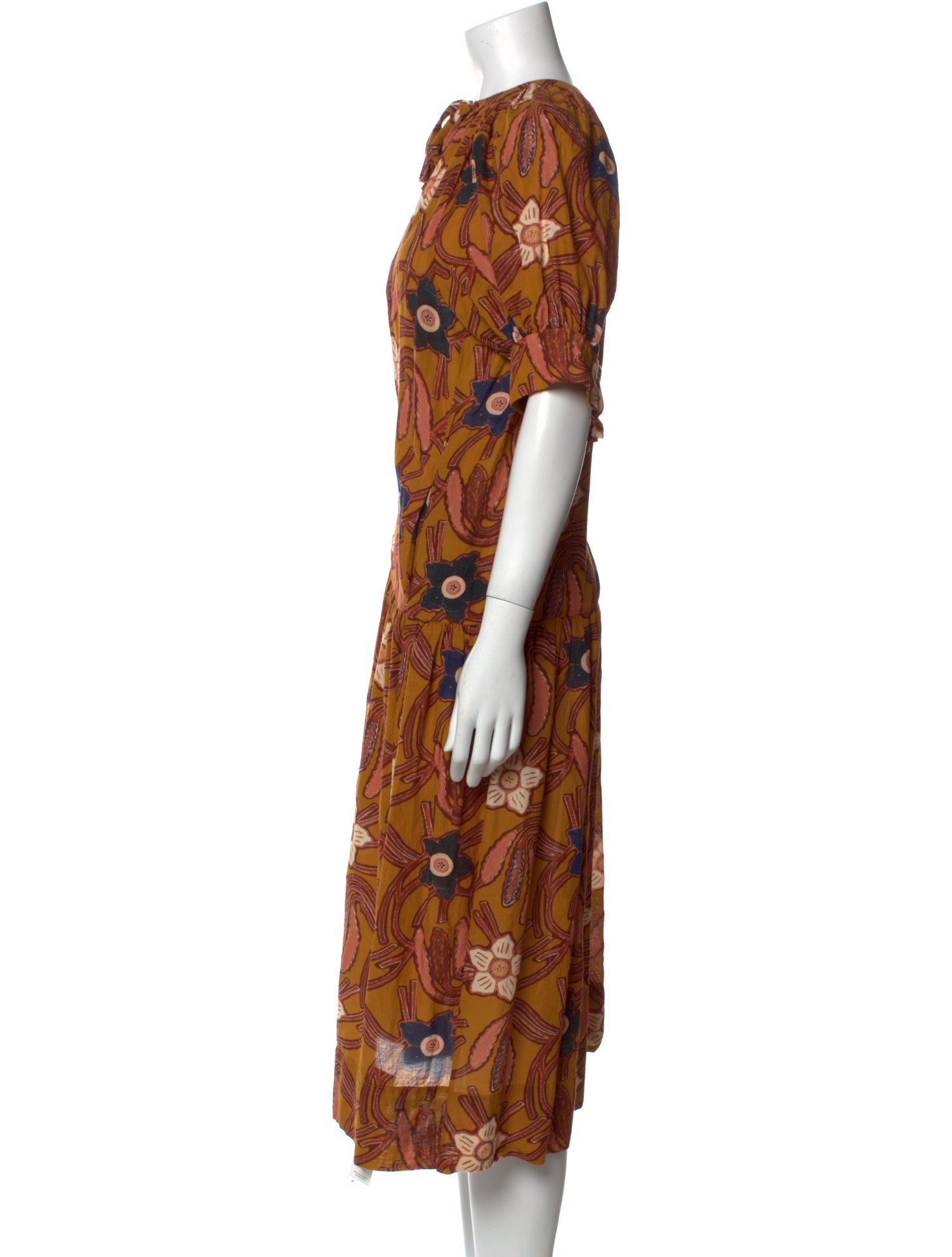 Ulla Johnson Floral Print Midi Length Dress