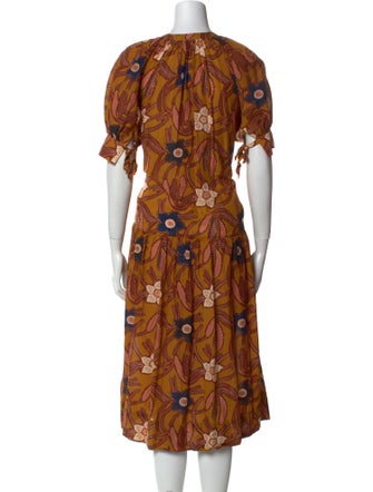 Ulla Johnson Floral Print Midi Length Dress