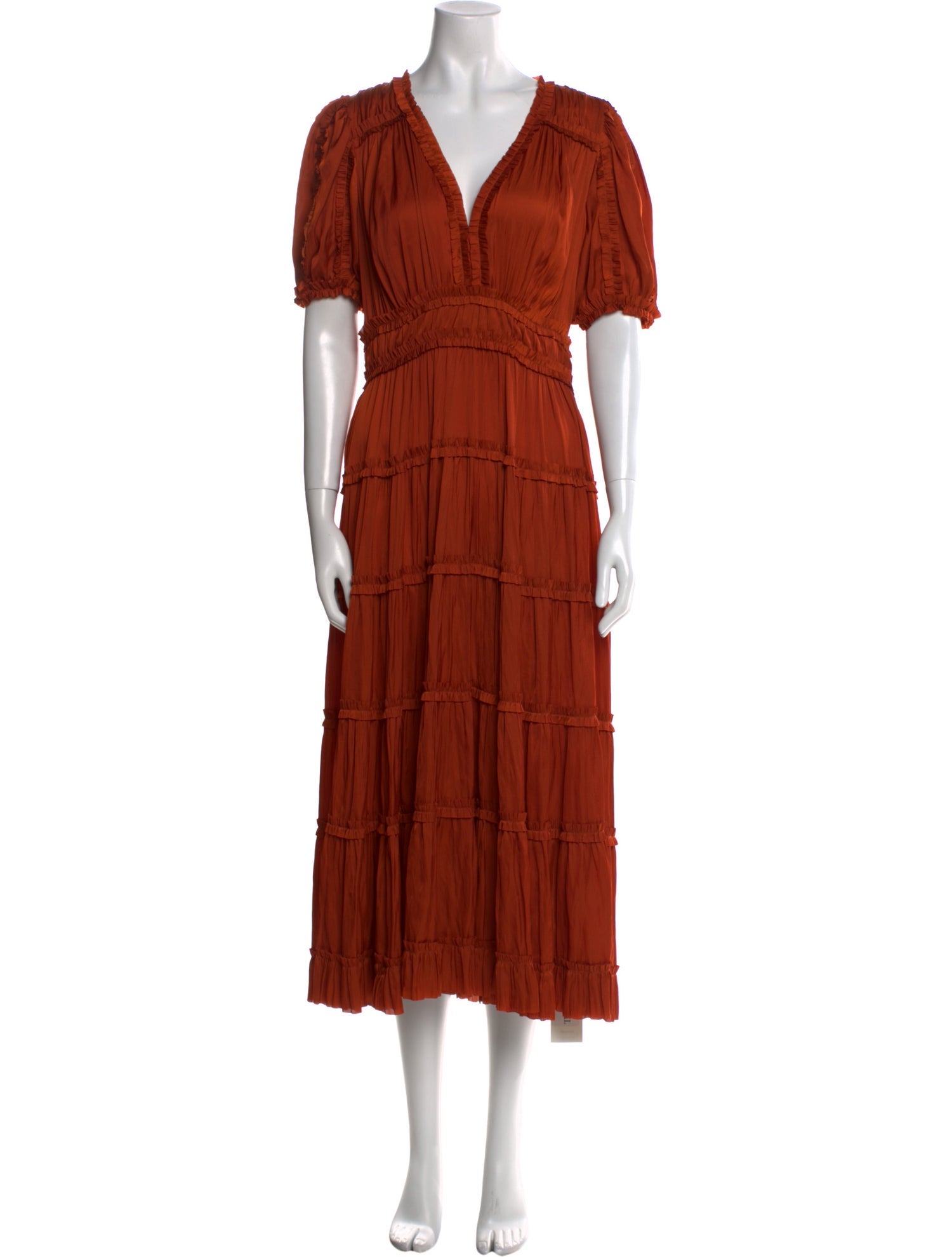 Ulla Johnson V-Neck Midi Length Dress