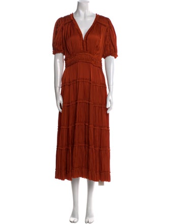Ulla Johnson V-Neck Midi Length Dress