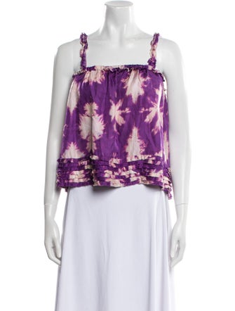 Ulla Johnson Silk Floral Print Crop Top