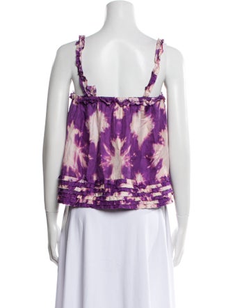 Ulla Johnson Silk Floral Print Crop Top