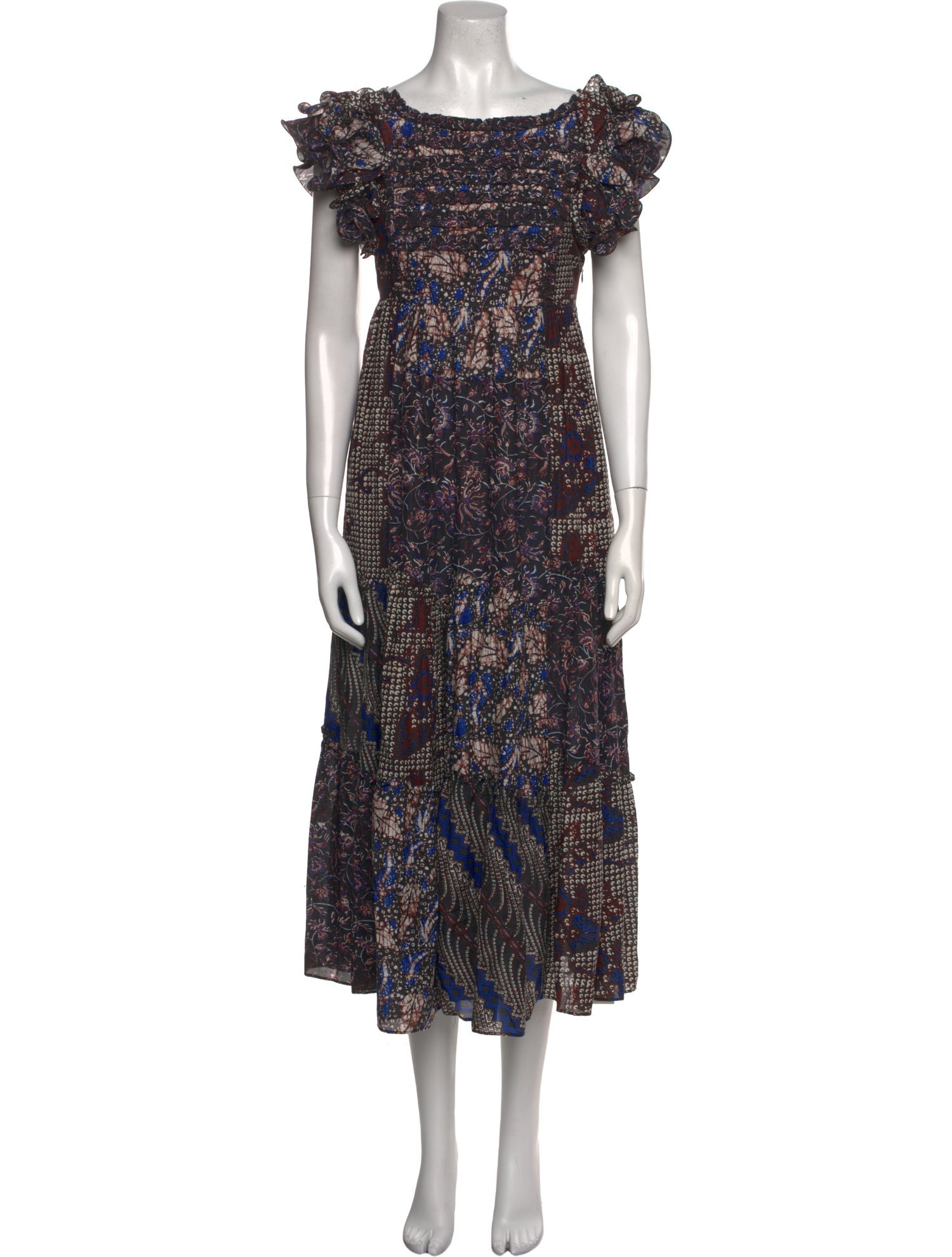 Ulla Johnson Floral Print Midi Length Dress