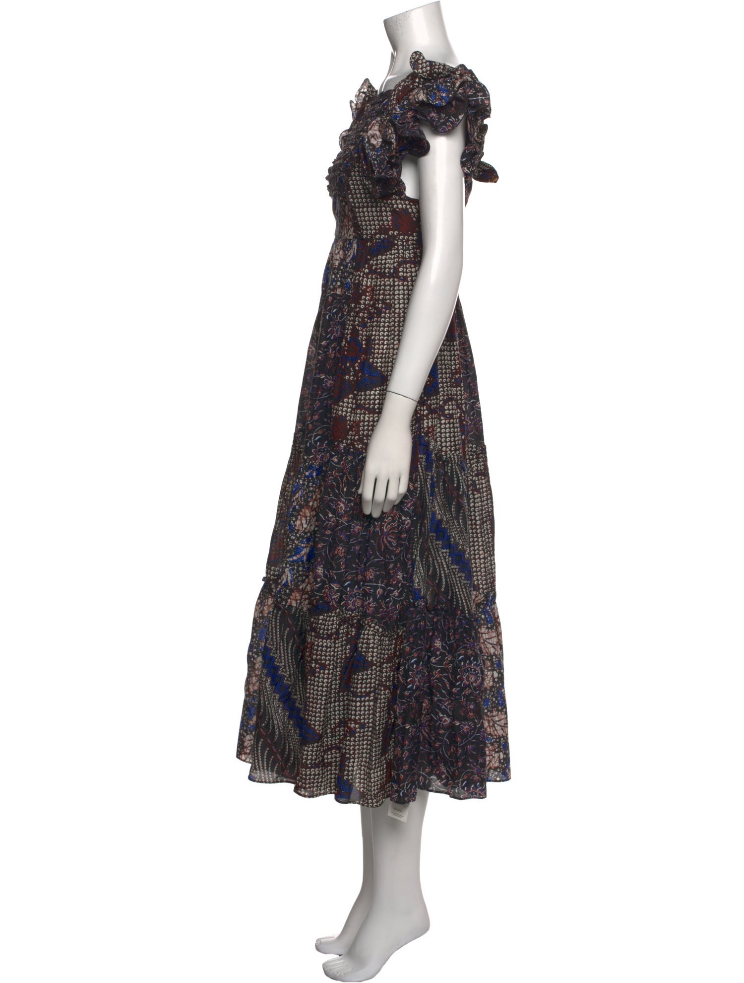 Ulla Johnson Floral Print Midi Length Dress