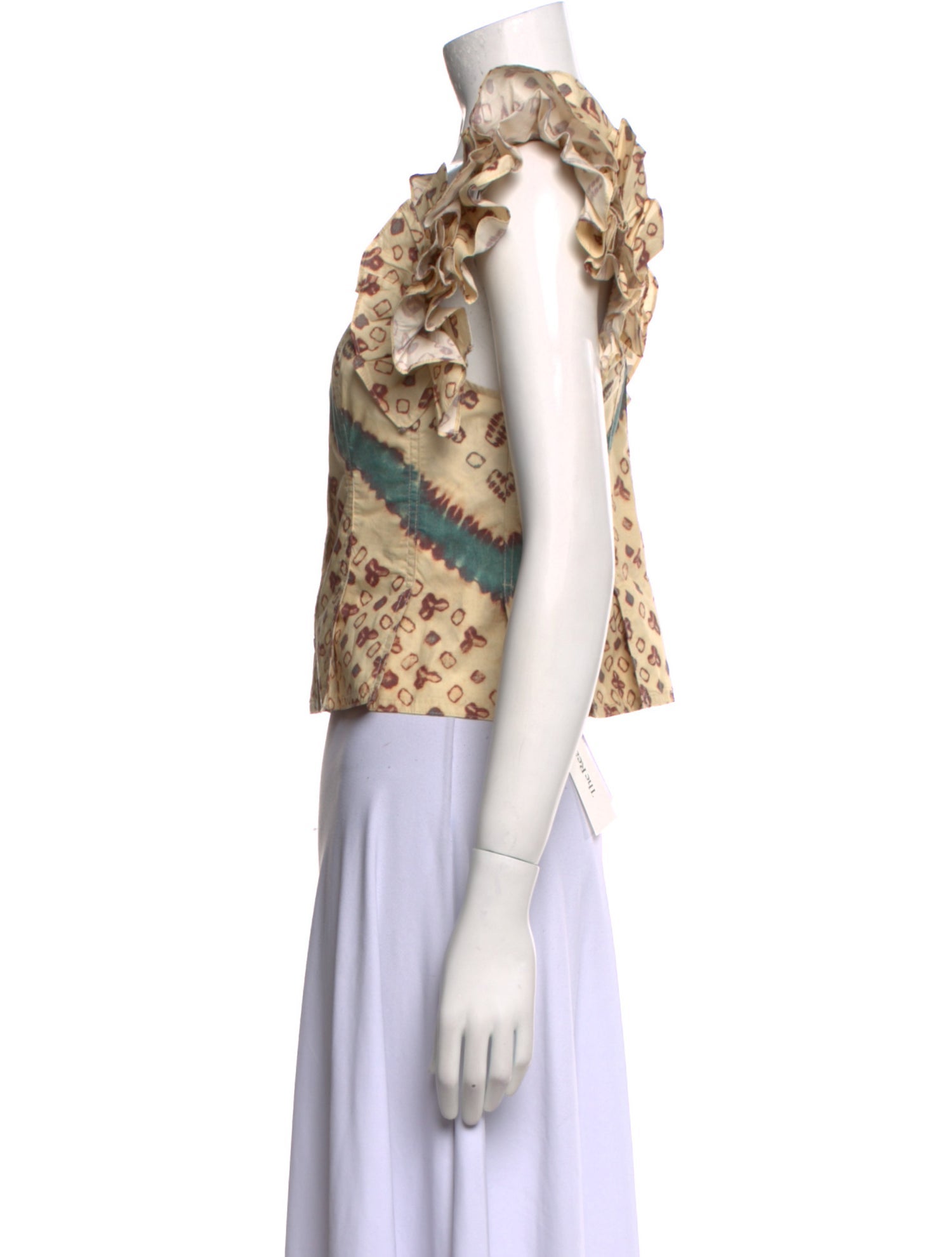 Ulla Johnson Printed V-Neck Crop Top