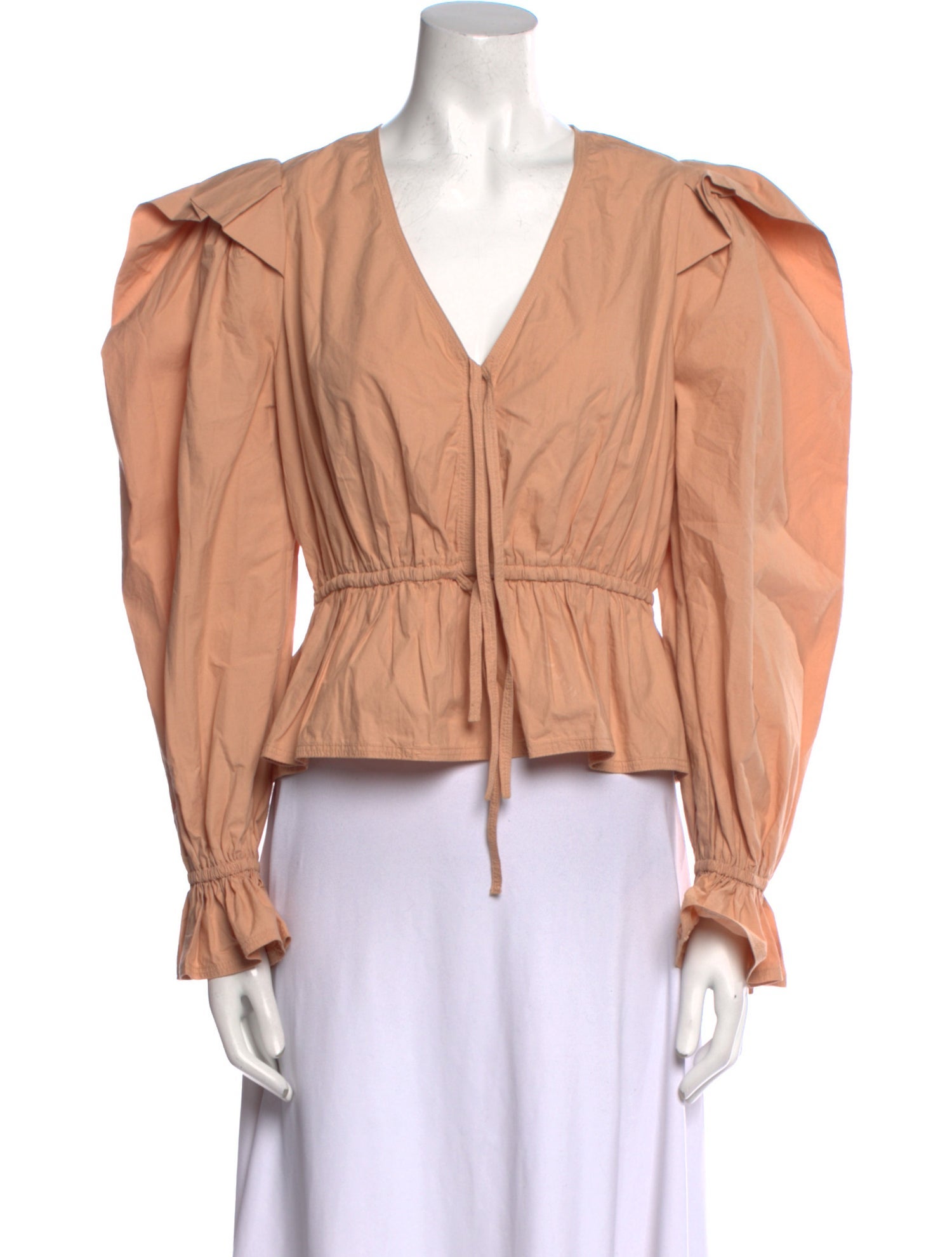 Ulla Johnson V-Neck Long Sleeve Crop Top