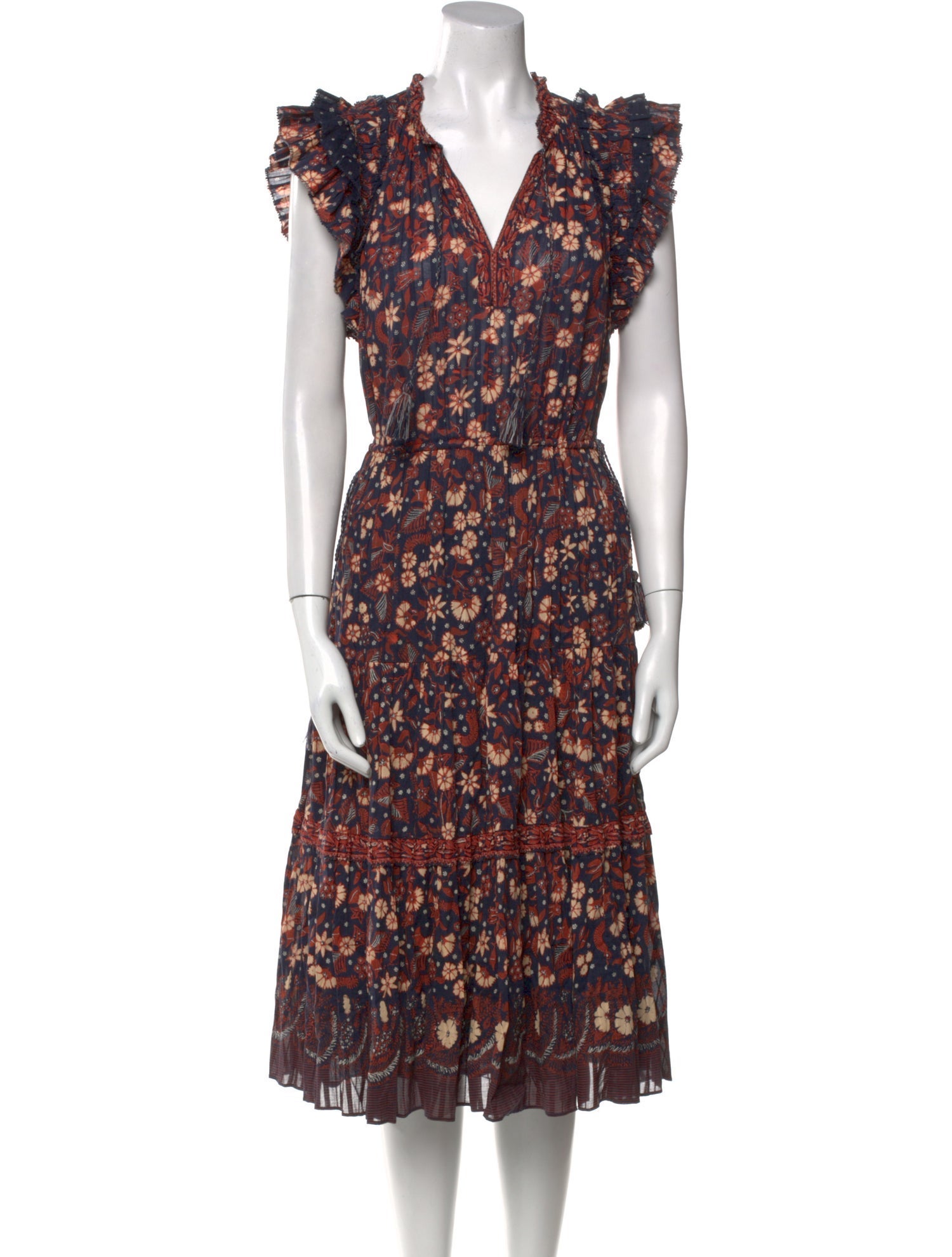 Ulla Johnson Floral Print Midi Length Dress