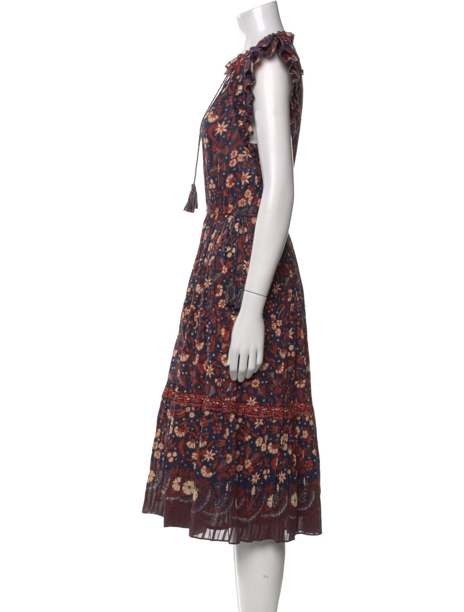 Ulla Johnson Floral Print Midi Length Dress