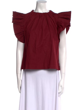 Ulla Johnson Crew Neck Short Sleeve Blouse