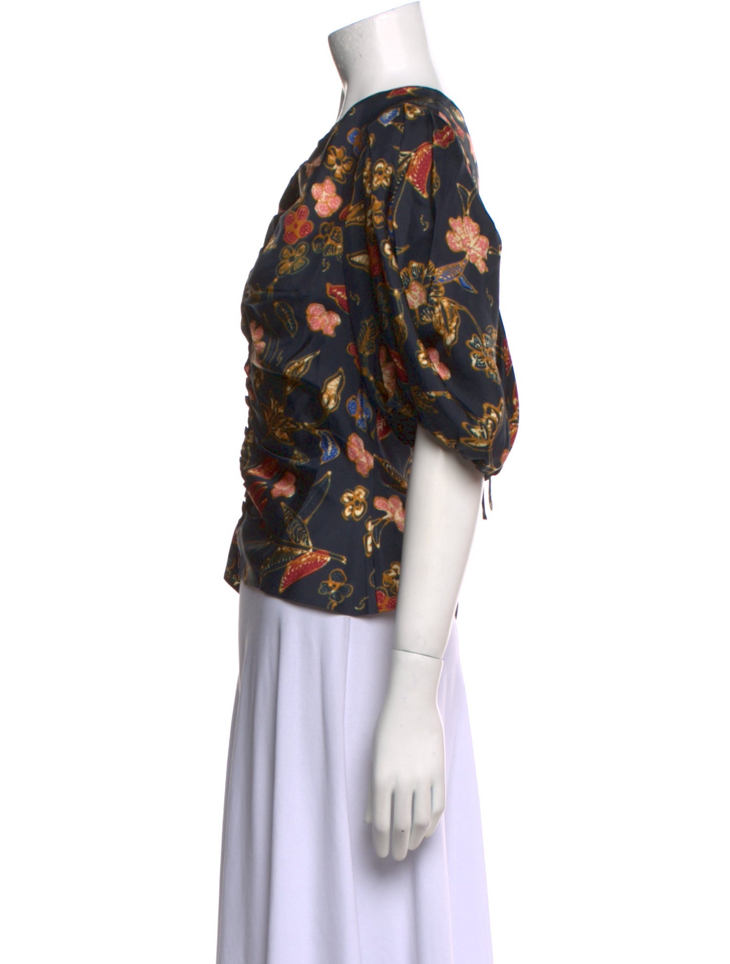 Ulla Johnson Silk Floral Print Crop Top