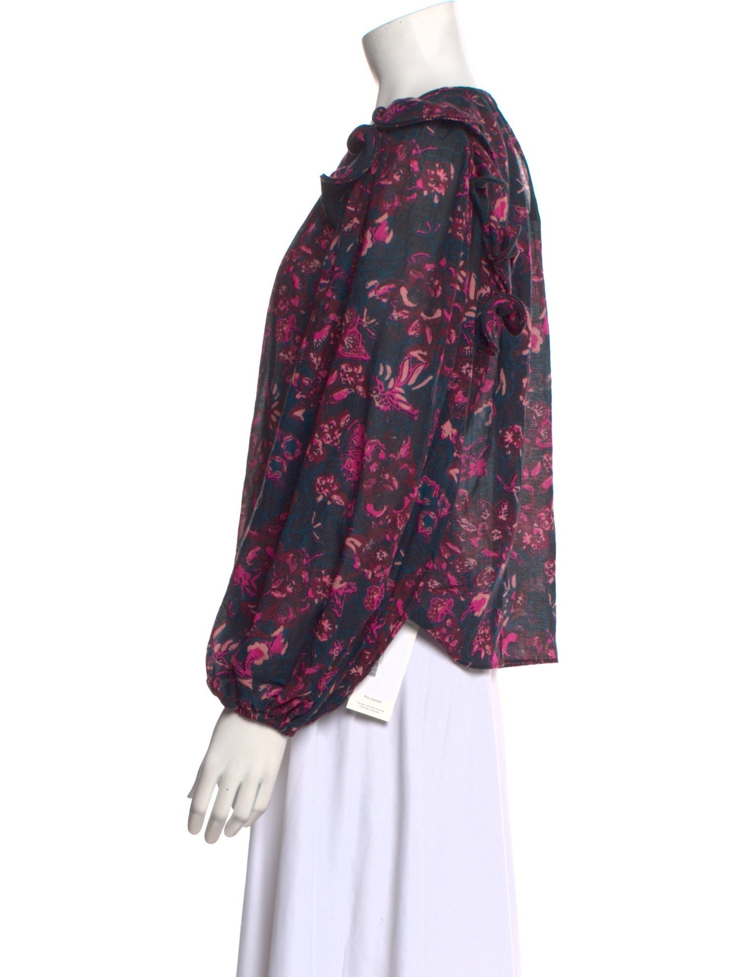 Ulla Johnson Floral Print Crew Neck Blouse