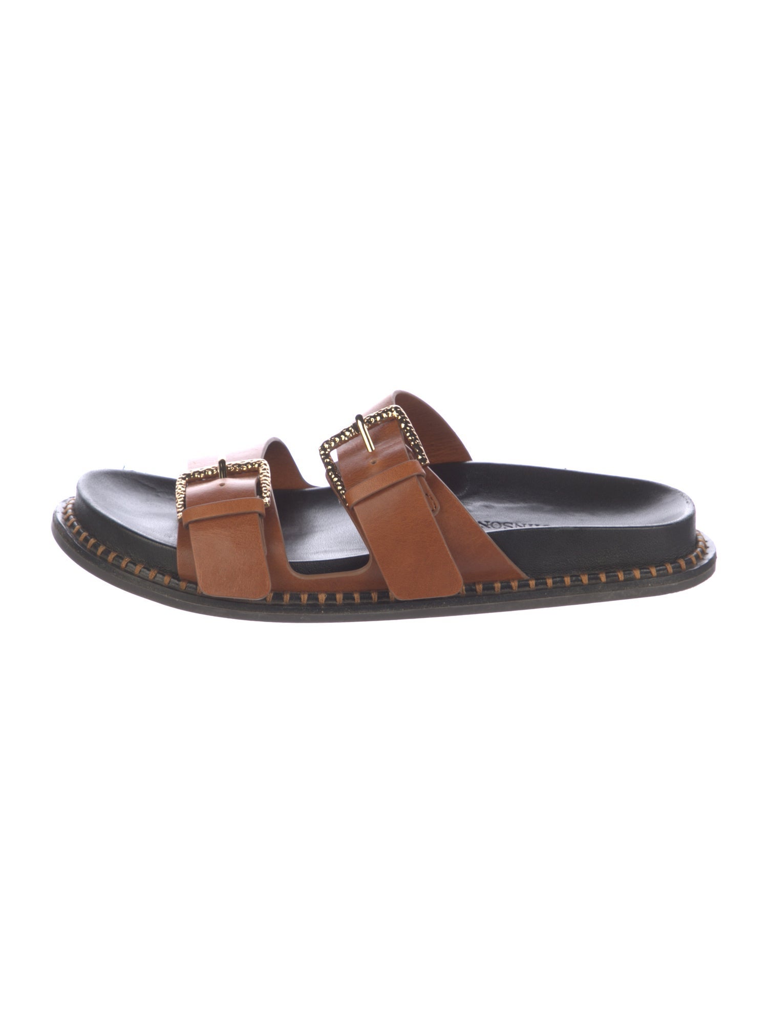 Ulla Johnson Leather Whipstitch Trim Slides