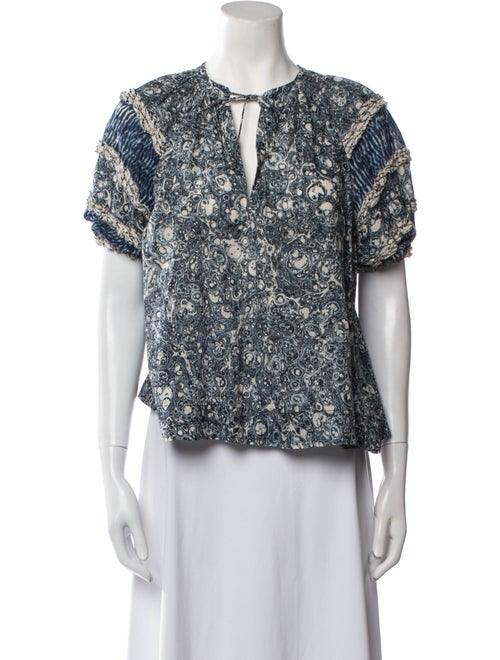 Ulla Johnson Printed V-Neck Blouse