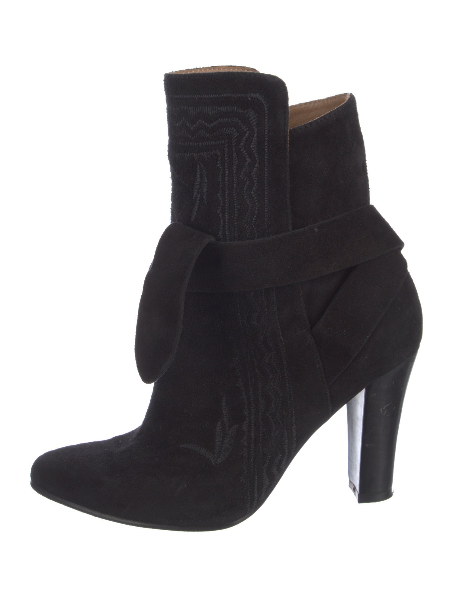 Ulla Johnson Suede Embroidered Accent Sock Boots