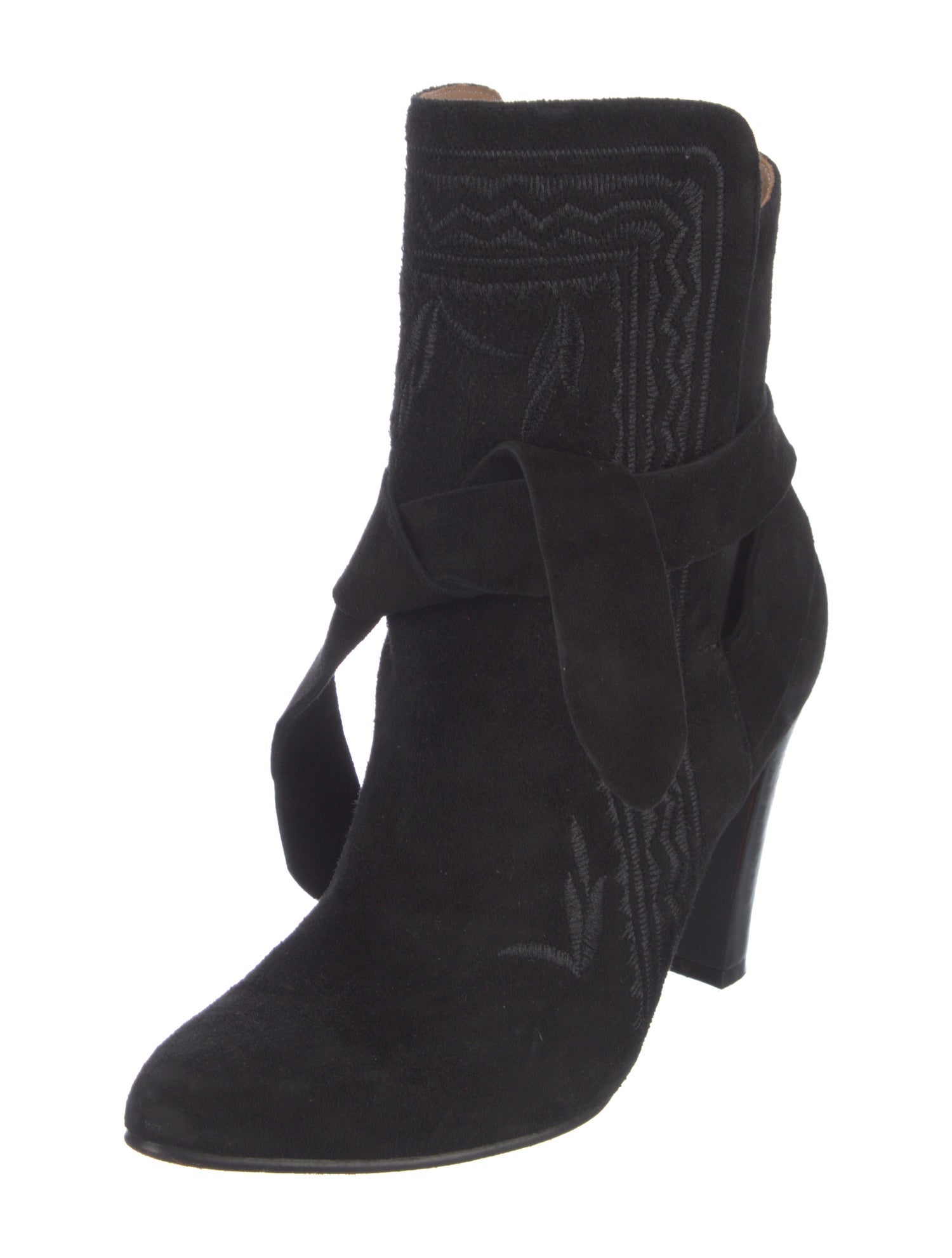 Ulla Johnson Suede Embroidered Accent Sock Boots