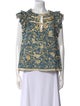 Ulla Johnson Printed Bateau Neckline Blouse