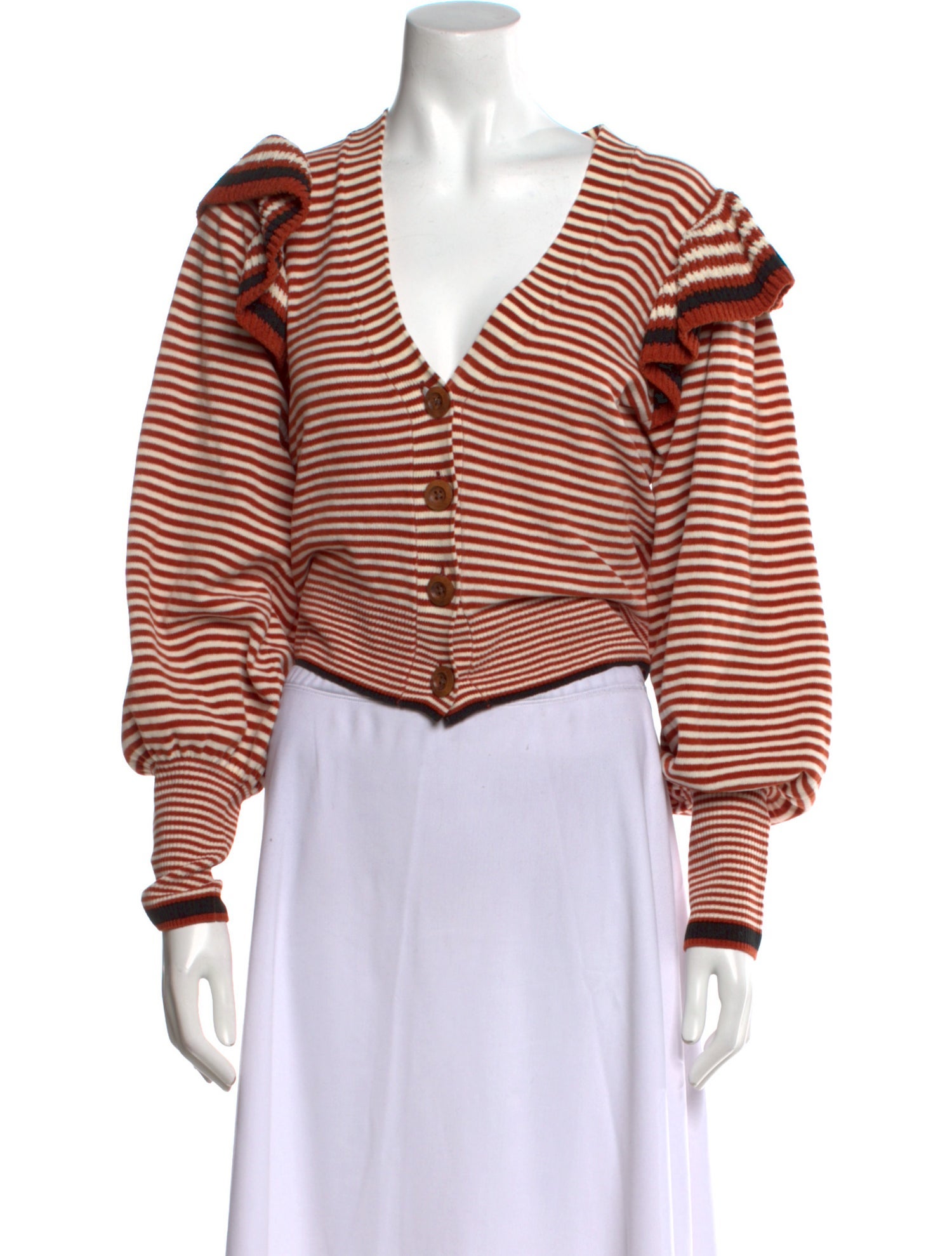 Ulla Johnson Striped V-Neck Sweater