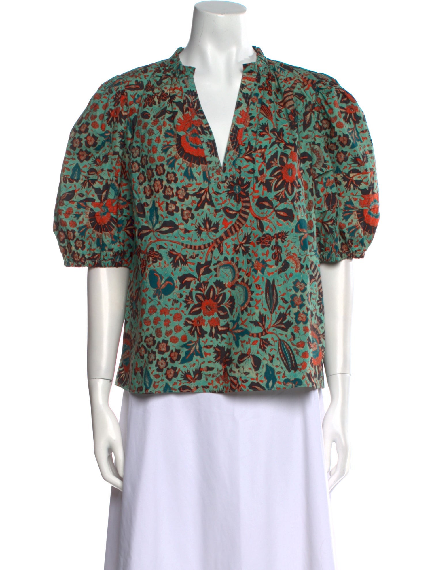 Ulla Johnson Printed V-Neck Blouse