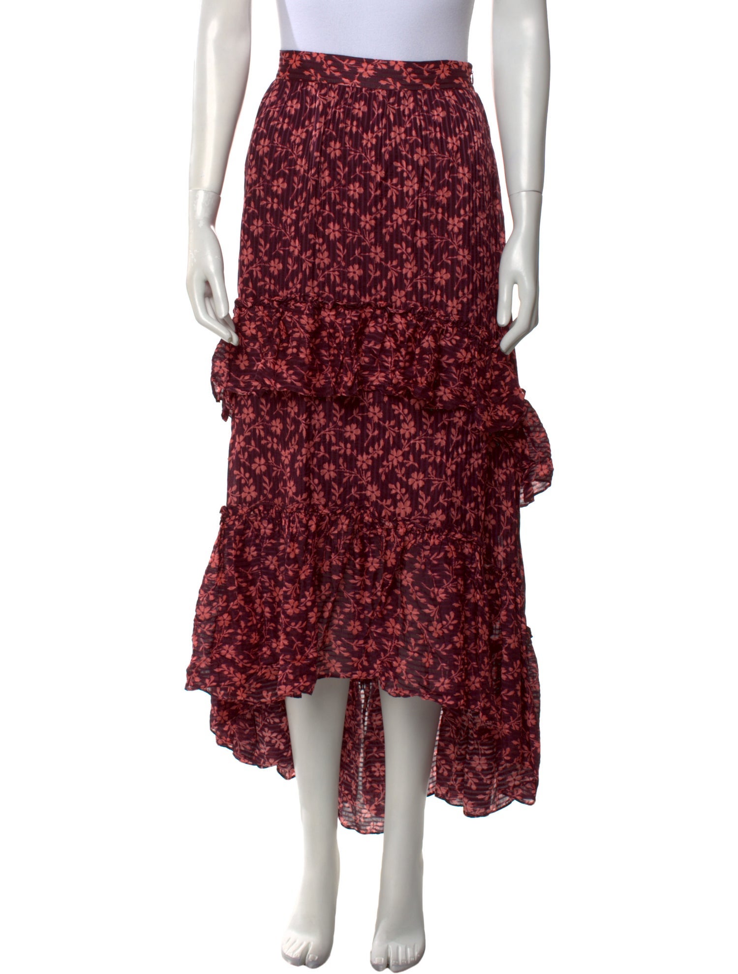 Ulla Johnson Floral Print Midi Length Skirt