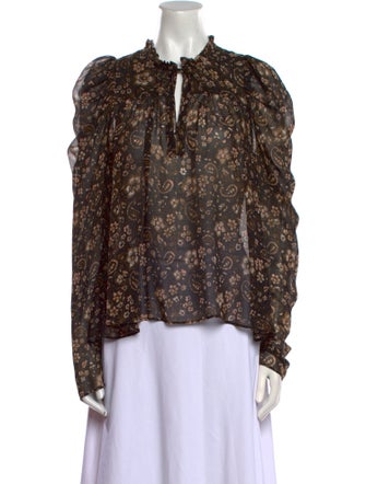 Ulla Johnson Silk Floral Print Blouse