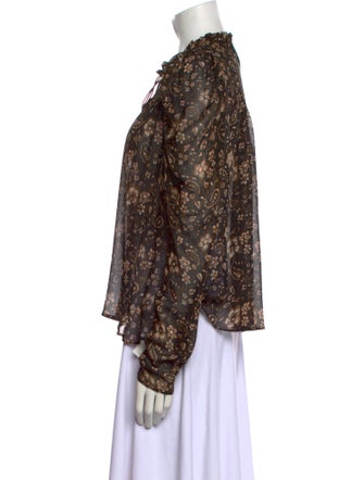 Ulla Johnson Silk Floral Print Blouse