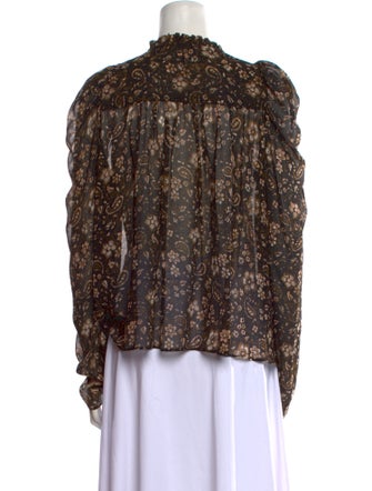 Ulla Johnson Silk Floral Print Blouse